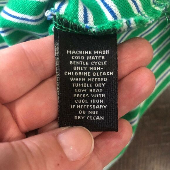 Vintage 90s Ralph Lauren Polo Jeans Mens XL USA Flag Weathered Pique Shirt Green - Picture 10 of 12